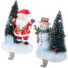 Desami 2 Set Christmas Snowman Stocking Holders for Fireplace Mantle Garland Mantel Clips Stocking Hook Santa Claus Stocking Hangers Holiday Decor (2,C- Santa Claus) view 2