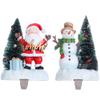 Desami 2 Set Christmas Snowman Stocking Holders for Fireplace Mantle Garland Mantel Clips Stocking Hook Santa Claus Stocking Hangers Holiday Decor (2,C- Santa Claus) view 3