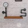 YQBUER Industrial Pipe Bathroom Shelf Wall Mount Rustic Utility Storage Shelves Wood Storage Floating Shelves Bar Bookshelf Kitchen Spice Rack Home Decore Shelves 22'' view 1