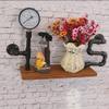 YQBUER Industrial Pipe Bathroom Shelf Wall Mount Rustic Utility Storage Shelves Wood Storage Floating Shelves Bar Bookshelf Kitchen Spice Rack Home Decore Shelves 22'' view 3