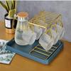 Drinking Glass Cup Cup Holder Set Tea Set Home Living Room with Handle Hammer Pattern Cup Set Cup tea kettle (Color : Onecolor) view 1