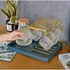 Drinking Glass Cup Cup Holder Set Tea Set Home Living Room with Handle Hammer Pattern Cup Set Cup tea kettle (Color : Onecolor) view 2