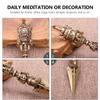 IMIKEYA Set of 2 Brass Vajra Dorje Statues with Pestle Amulet Buddhist Home D Cor Accents for Meditation and Spiritual Display view 4