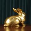Brass Cartoon Rabbit Sculpture,Animal Rabbit Statue Model Crafts Desktop Ornament Bar Home Living Room Bookshelf Wine Cabinet Decor Accessories Opening Housewarming Gifts view 4
