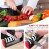 Blade Sharpener, Manual Knife Sharpeners, Knife Sharpener  3 in 1 Non-Slip Ergonomic for Professional Kitchen Knife Sharpener, Diamond Rods, Tungsten Carbide Plates, Ceramic Stone, Safe view 4