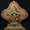 Brass &Famille Rose 1000 Arms Avalokiteshvara of Kwanyin Goddess Buddha Statue 8# view 2