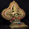 Brass &Famille Rose 1000 Arms Avalokiteshvara of Kwanyin Goddess Buddha Statue 8# view 4
