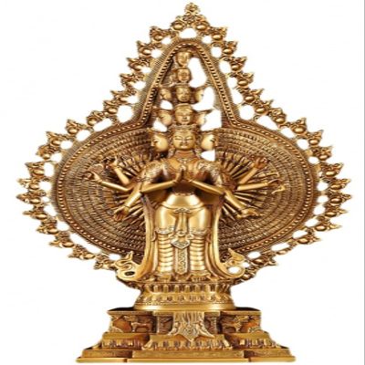 Brass 1000 Arms Avalokiteshvara of Kwanyin Goddess Buddha Statue 38#