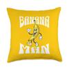 A Banana with a face, arms, legs and shoes Man Throw Pillow view 1