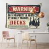 Decor for Man Cave Warning This Property is Protected by A Highly Trained Duck Tapestry Funny House Decor Tapastry'S Wall Hanging ( Size : 100X150CM ) view 1