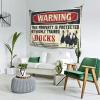 Decor for Man Cave Warning This Property is Protected by A Highly Trained Duck Tapestry Funny House Decor Tapastry'S Wall Hanging ( Size : 100X150CM ) view 2