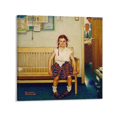 35+ Norman Rockwell Prints The Shiner Girl with Black Eye by Norman Rockwell American Vintage Poster Decorative Painting Canvas Wall Art Living Room Posters Bedroom Painting 24x24inch(60x60cm)
