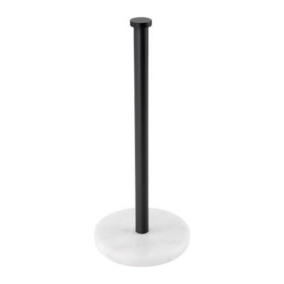 KES Black Paper Towel Holder Countertop, Kitchen Stand Paper Towel Roll Holders with Natural Marble Base SUS304 Stainless Steel for Standard or Jumbo Rolls Matte Black, KPH100S14B-BK