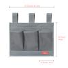 Zafit Hanging Bedside Caddy, Bedside Storage Organizer for Magazine, Phone, Remote control (Classic 4 Pockets-Grey) view 4
