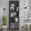 YITHOPI Sideboard for Dining Room Large Storage Cabinet Liquor Cabinet for Home Kitchen Dining Room Highboard Dark Gray 23.6"x13.8"x70.9" Solid Wood Pine view 1