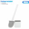 Silicone Toilet Brush, Punch Free Wall Hanging Silicone Toilet Brush, Premium Long Handle Silicone Toilet Brush with Holder Set, No-Slip Sturdy Cleaning Toilet Brush for Bathroom view 2