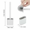 Silicone Toilet Brush, Punch Free Wall Hanging Silicone Toilet Brush, Premium Long Handle Silicone Toilet Brush with Holder Set, No-Slip Sturdy Cleaning Toilet Brush for Bathroom view 3