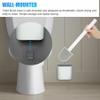 Silicone Toilet Brush, Punch Free Wall Hanging Silicone Toilet Brush, Premium Long Handle Silicone Toilet Brush with Holder Set, No-Slip Sturdy Cleaning Toilet Brush for Bathroom view 4