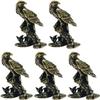 5pcs Eagle Figurines Brass Animal Statues Mini Collectibles Sculptures for Home Table Keychain Pendant Shelf Decoration view 1