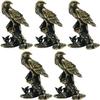 5pcs Eagle Figurines Brass Animal Statues Mini Collectibles Sculptures for Home Table Keychain Pendant Shelf Decoration view 4