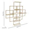 8 Bottles Wall Mounted Wine Rack, Modern Wine Storage Rustic Wine Bottle Glass Floating Racks Wine Display Storage Holder Wine Bottle Stemware Glass Rack for Kitchen Bar, 31.5"Lx4.7"Wx31.5"H (Gold) view 3