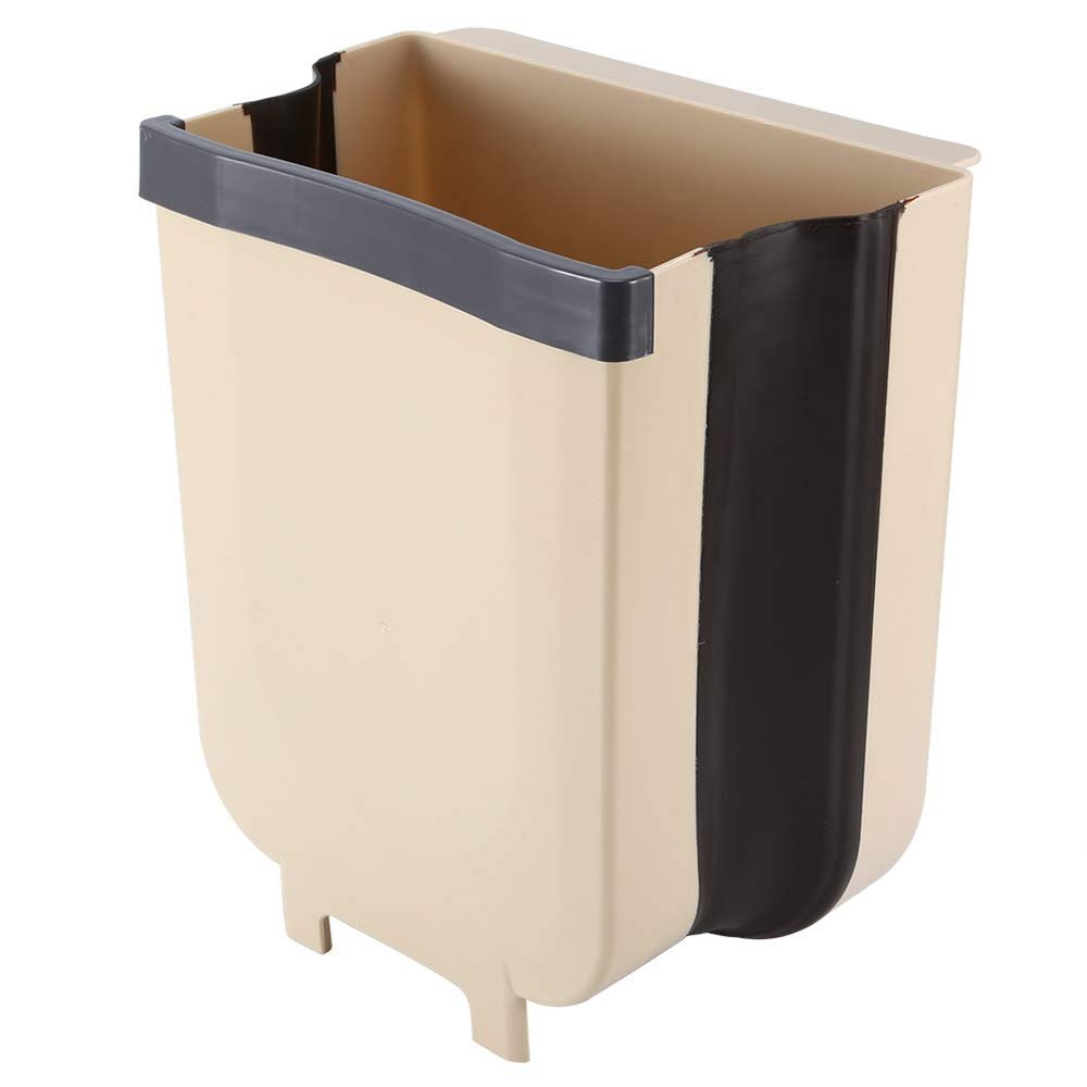 Alvinlite Kitchen Folding Trash Can Hanging Folding Mini Trash Can Hanging Collapsible Garbage Bin Wall Mount Folding Waste Basket for Cabinet Car Door
