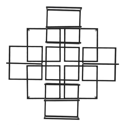 8 Bottles Wall Mounted Wine Rack, Modern Wine Storage Rustic Wine Bottle Glass Floating Racks Wine Display Storage Holder Wine Bottle Stemware Glass Rack for Kitchen Bar, 31.5"Lx4.7"Wx31.5"H (Black)