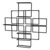 8 Bottles Wall Mounted Wine Rack, Modern Wine Storage Rustic Wine Bottle Glass Floating Racks Wine Display Storage Holder Wine Bottle Stemware Glass Rack for Kitchen Bar, 31.5"Lx4.7"Wx31.5"H (Black) view 4