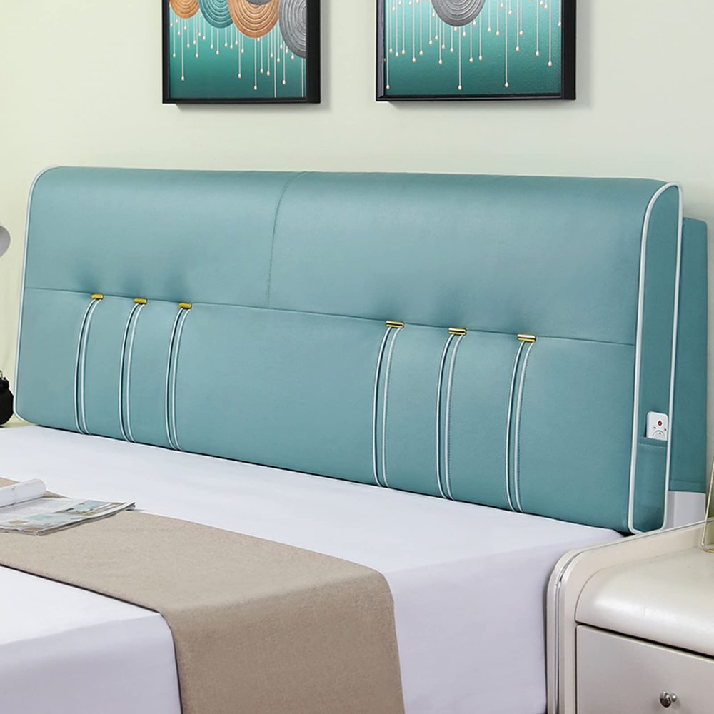 Thicken Rectangle Headboard Cushion King Size Wedge Pillow Positioning Support Reading Pillow Lumbar Pad Removable Cover for Double Queen King Bed,C,No headboard 78.7"/200cm