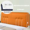 Thicken Rectangle Headboard Cushion King Size Wedge Pillow Positioning Support Reading Pillow Lumbar Pad Removable Cover for Double Queen King Bed,C,No headboard 78.7"/200cm view 4