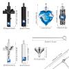 Fumete 6 Pcs Ashes Necklace Urn Jewelry for Human Ashes Memorial - Men & Women Pendant(Lake Blue) view 2