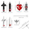 Fumete 6 Pcs Ashes Necklace Urn Jewelry for Human Ashes Memorial - Men & Women Pendant(Red) view 2