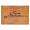 Arupkeer Home is Where Love Resides Coir Door Mat Quote Sayings Rug Rustic Thick Durable Non Slip Resist Dirt Rug for Outside Home High Traffic Area Housewarming Gift 16x24in view 1
