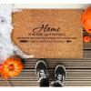 Arupkeer Home is Where Love Resides Coir Door Mat Quote Sayings Rug Rustic Thick Durable Non Slip Resist Dirt Rug for Outside Home High Traffic Area Housewarming Gift 16x24in view 3