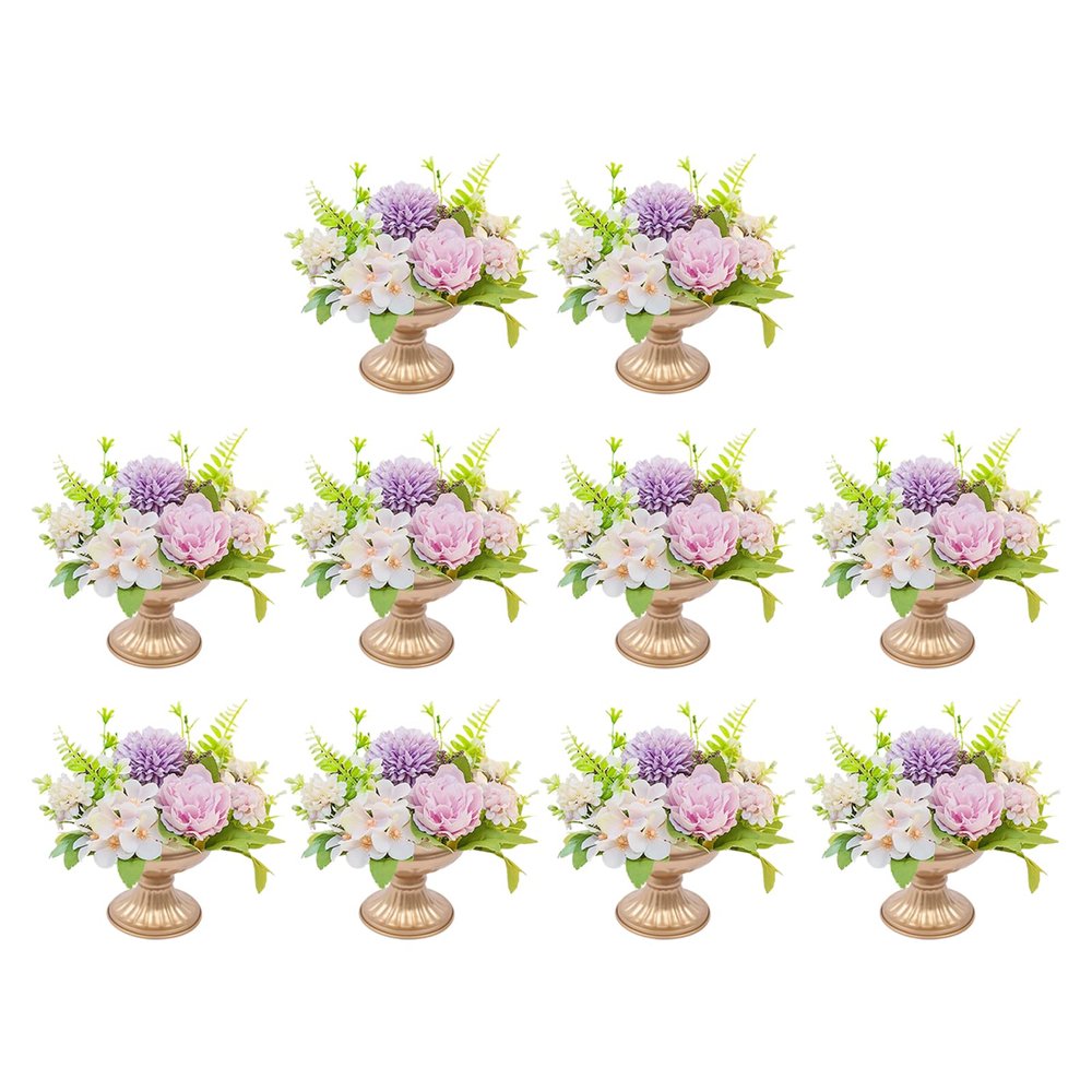 10 Pcs Metal Wedding Centerpieces Vase for Wedding Party Decoration,Trumpet Vase Flower Holder for Anniversary Ceremony Birthday Ceremony Christmas Events, Gold (12cm/4.72inch)