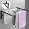 YIYIBYUS Wall-Mounted Towel Rack,Shower Caddy Shelf Storage Rack Organizer Adhesive Stainless Steel view 3
