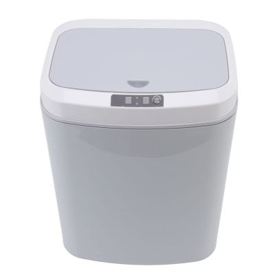 Alvinlite Motion Sensor Trash Can Touchless Trash Can Bathroom Garbage Can with Smart Lid Touchless Dustbin Plastic Trash Can for Kitchen Office Home,4.3 Gallon (Grey)