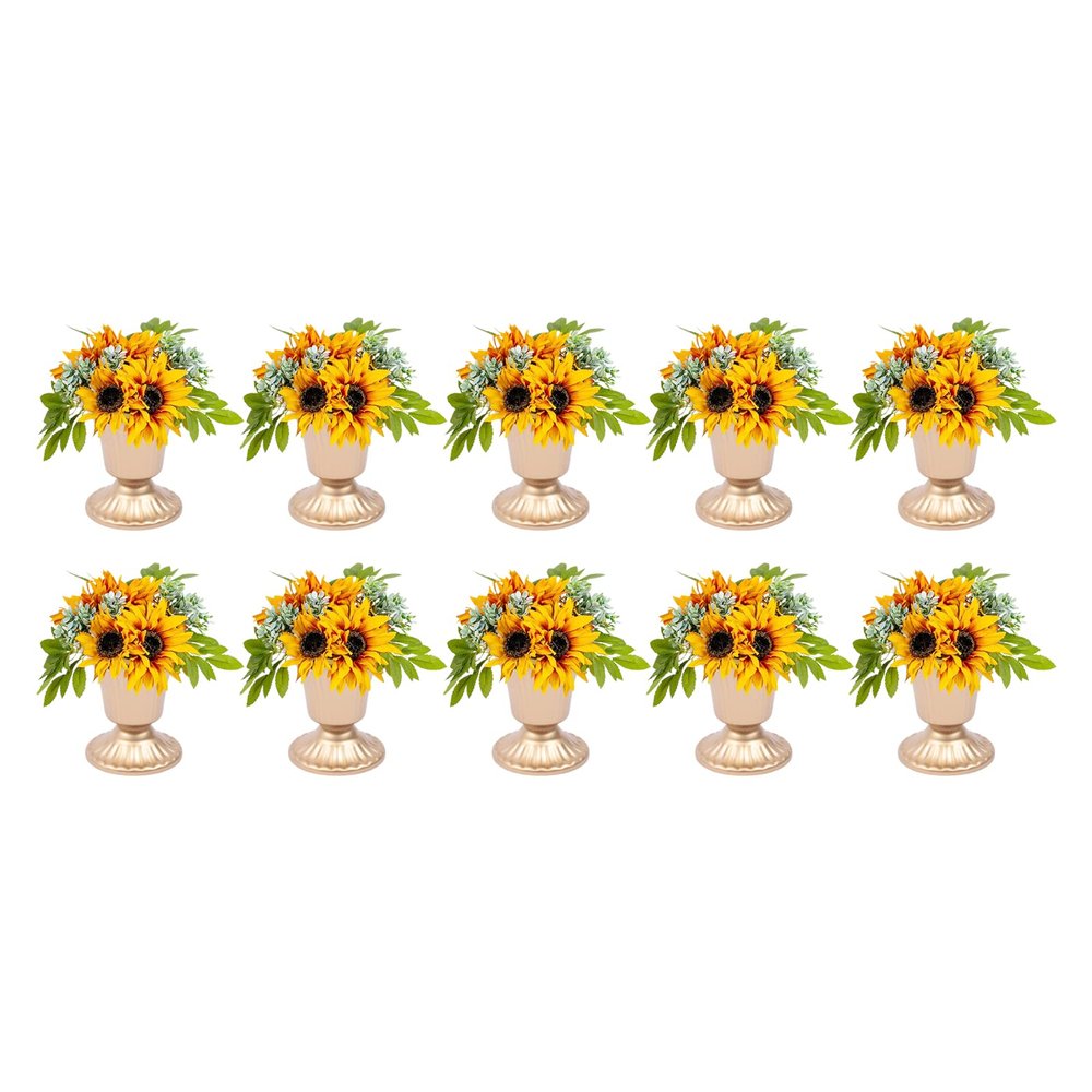 10 Pcs Metal Wedding Centerpieces Vase for Wedding Party Decoration,Trumpet Vase Flower Holder for Anniversary Ceremony Birthday Ceremony Christmas Events, Gold (10cm/3.94inch)