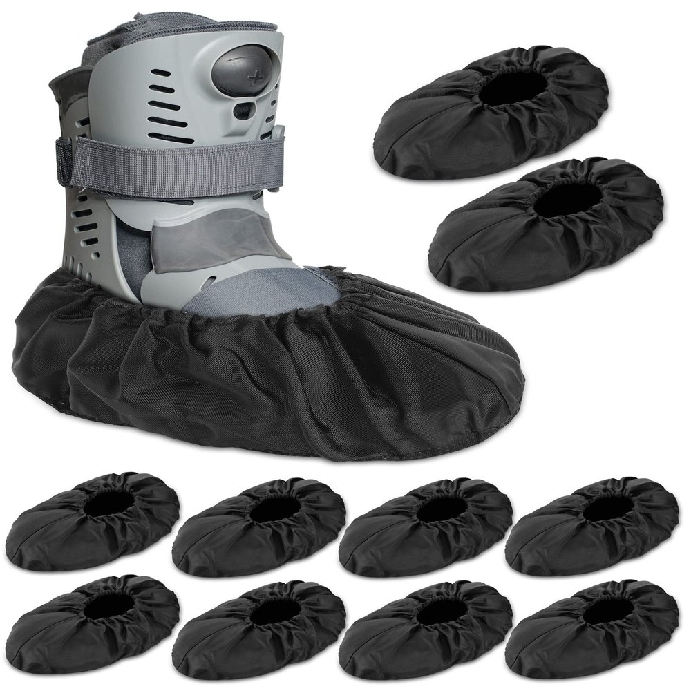 Janmercy 10 Pcs Fracture Walking Boot Cover Recovery Shoes Covers Waterproof Rain for Walking Boot Brace Orthopedic Cover with Rubber Sole Reusable(X-Large)