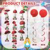 30 Pieces Birthday Party Decorations Mushroom Hanging Swirls Ceiling Streamers Mushroom Party Supplies Wonderland Foil Swirls Wall Decor for Baby Shower Favor view 3