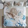 CARIBBEAN JOE Coastal 3-Piece Quilt Set, Full/Queen, Blue Sea Turtle view 3