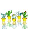 5pcs Glass Cactus Art Hand Blown Figurines Glass Miniature Cactus Simulation Desert Plants Collectibles Home Table Decoration Ornament view 1