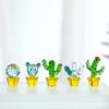 5pcs Glass Cactus Art Hand Blown Figurines Glass Miniature Cactus Simulation Desert Plants Collectibles Home Table Decoration Ornament view 4