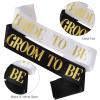 Groom to Be Sash and Bride to Be Sash(2 Pack), Black and White Bachelorette Sashes for Engagement Bridal Shower Bachelorette Party Supplies view 3