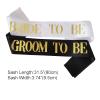 Groom to Be Sash and Bride to Be Sash(2 Pack), Black and White Bachelorette Sashes for Engagement Bridal Shower Bachelorette Party Supplies view 4