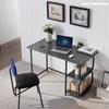 Anivia Gaming Computer Desk, Small Home Office Desk with 2 Storage Shelves, 47" Writing Desks Industrial Simple Style Wood Table Metal Frame for PC Laptop NotebookBlack (47-B) view 3