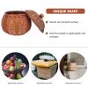 Zerodeko Wooden Basket Lid Wear-resistant Multi-function Storage for Fruits Snacks Eggs Vintage Style Desktop Organizer for Kitchen Home Use view 2