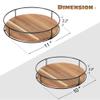 [ 2 Pack ] 10" & 11" Acacia Wood Lazy Susan Organizers with Steel Sides, Lazy Susan Turntable for Cabinet, Kitchen Turntable Storage for Table, Countertop, Pantry view 2