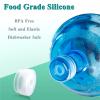 3 & 5 Gallon Water Jug Cap Reusable Silicone Replacement Cap Lids, Non Spill 55mm Water Bottle Caps for Snap Top Bottle and Water Dispenser Plastic Bottles (Pack of 2) view 4