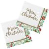 Christmas Party Supplies, Disposable Paper Napkins for Merry Christmas and Holiday Party Decorations, 50 Pack, Seasonal Holly Design view 1